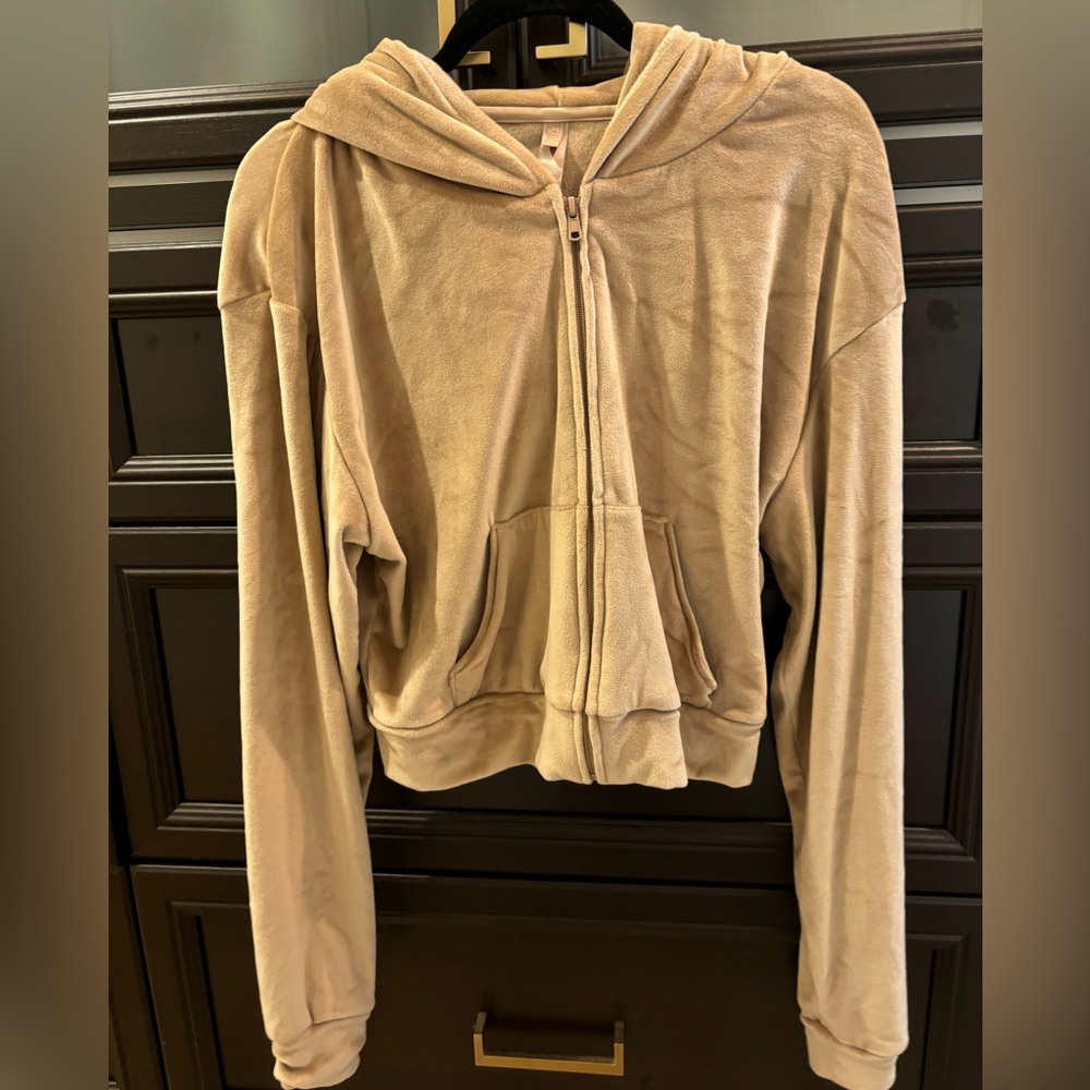Skims velour zip up hoodie